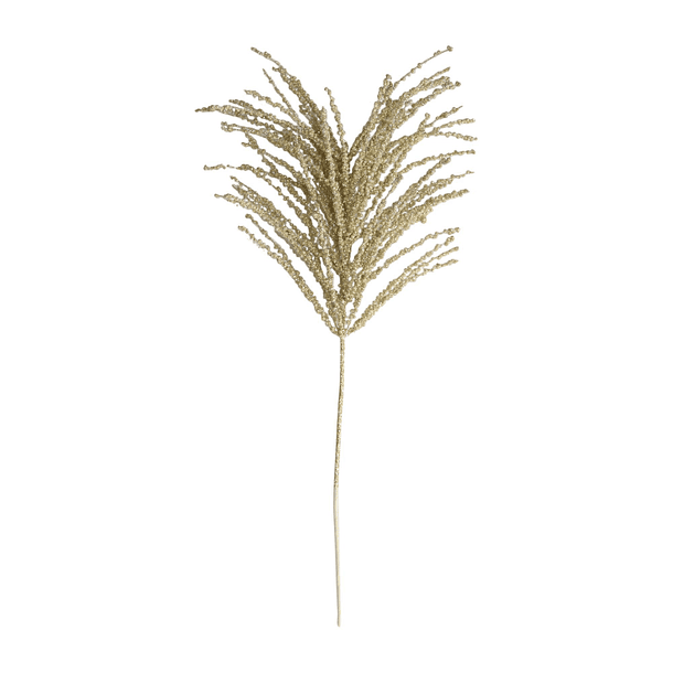 Rama Navideña Con Nieve Escarchada Dorada 