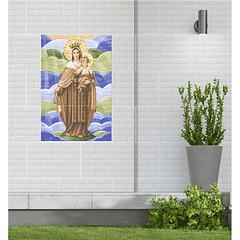 Mural Virgen Del Carmen Cara Única 3 Piesas 30 X 60  