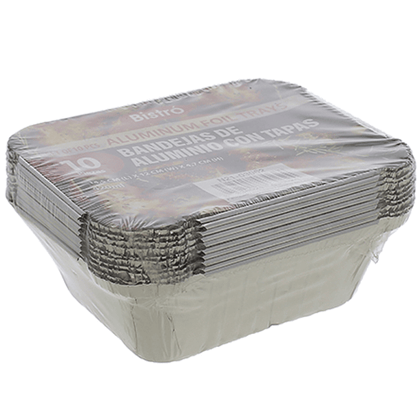 Paquete de 125 bandejas para hornear de papel de aluminio de 12 onzas con  tapas, bandejas de papel de aluminio de 5.7 x 4.8 x 1.8 pulgadas