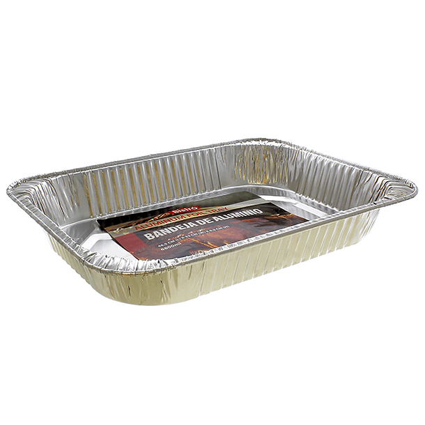 Bandeja De Aluminio Para Hornear 46.5 Cm X 33 Cm X 6.3 Cm 
