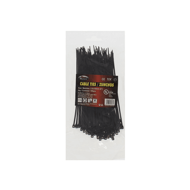 Zunchos En Set 100 Piezas 6 Pulg 2.5 X 150 Mm 