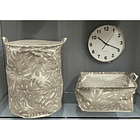 Canasta Rect Retraible Hojas Grises 38 X 26 X 23 Cm 2