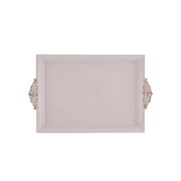 Bandeja Decorativa Base Beige 40 X 26 X 3.5 Cm 