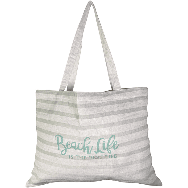 Bolsa Para Mercar Beach Life Con Bolsillo 1X 43 X 60 Cm 