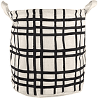 Canasta Redonda Plegable Lineas Negras 26 X 26 X 26 Cm 1