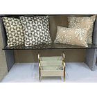 Cojín Cuadrado Beige Hojas Blancas 45 X 45 Cm 2