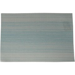 Individual Rectangular Blanco Lineas Azules 45 X 30 Cm