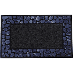Alfombra Azul Diseño Piedras 75 X 45 Cm