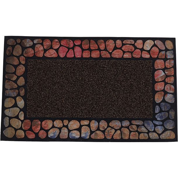 Alfombra Naranja Diseño Piedras 75 X 45 Cm 