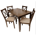 Comedor 4 Puestos En Madera Con Sillas x 5 Piezas 1