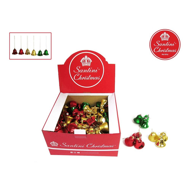 Adorno Navideño Campana Triple Multicolor 