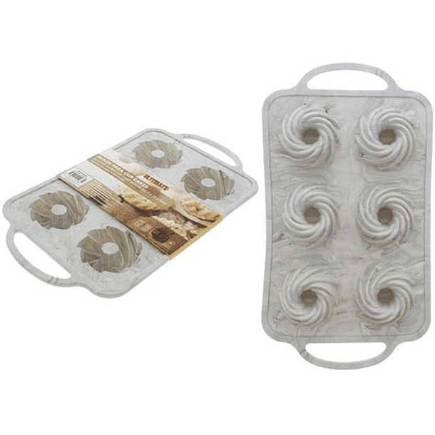 Molde Para Hornear En Silicona 6 Cupcake Gris / Blanco 
