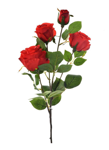 Flor Artificial Rosa Roja De 78 Cm