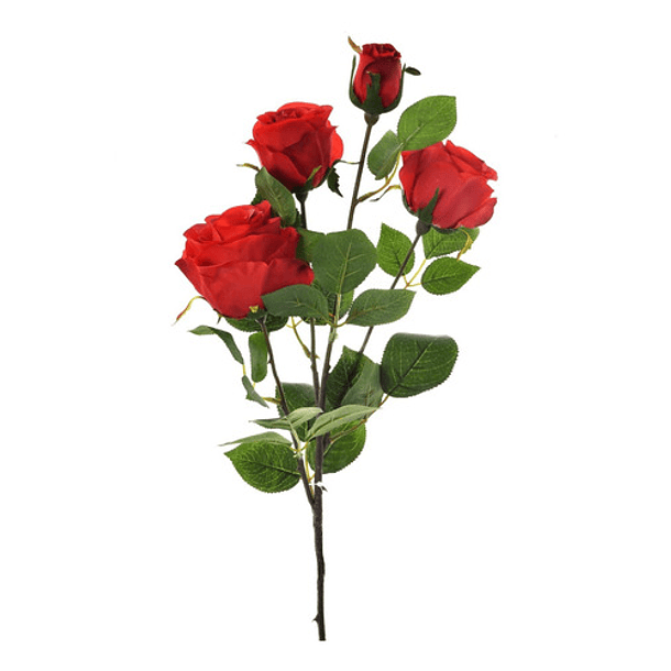 Flor Artificial Rosa Roja De 78 Cm 