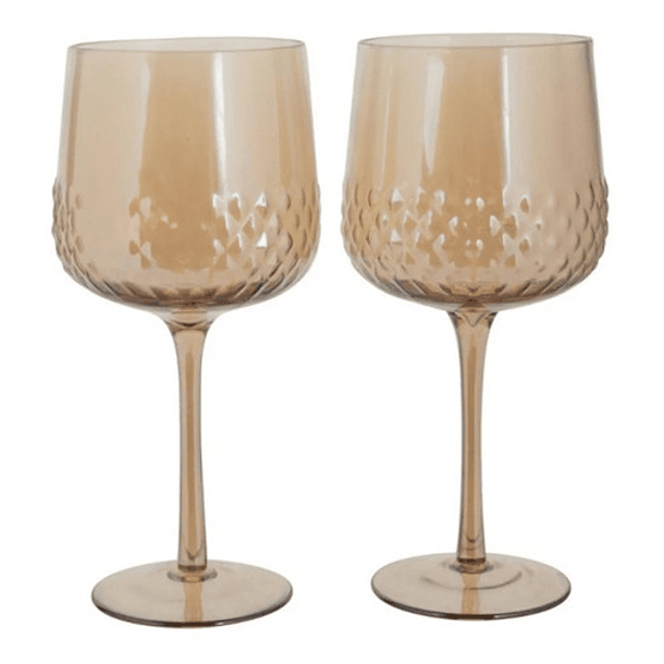 Juego De Copas En Vidrio Dorado 