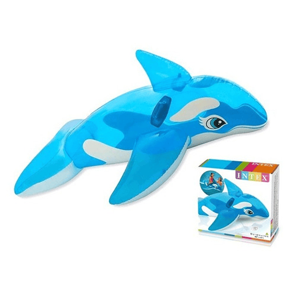 Flotador Inflable De Ballena Azul 1.52 X 1.14 Cm 