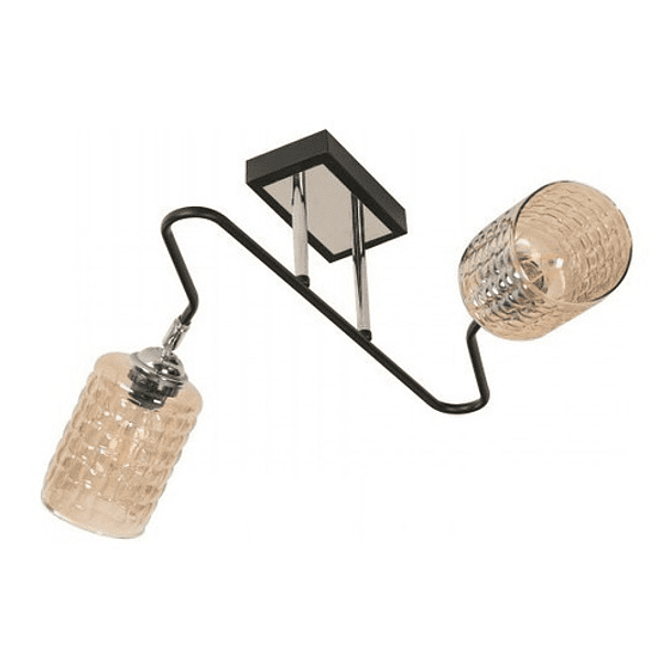 Lampara De Techo 2 Luces Negro Y Dorado 60 W 