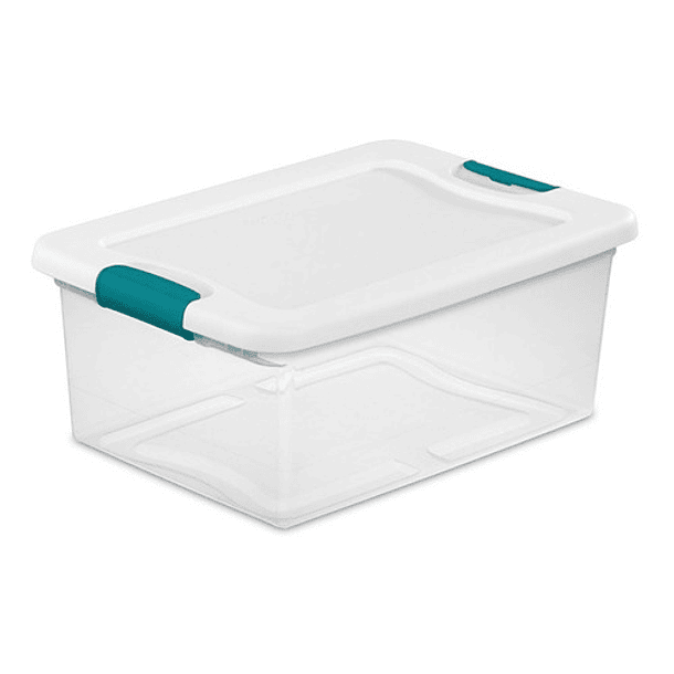 Caja Organizadora De 14 L Manija Azul 41.3 X 28.6 X 17.1 Cm 
