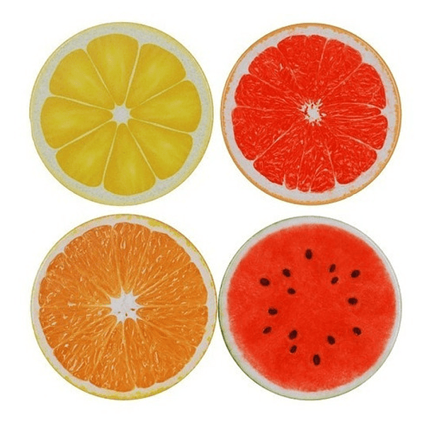 Portavasos Figuras Surtidas En Frutas X 4 Piezas 