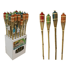 Antorcha De Bambú Con Mecha Colores Surtido 90 Cm