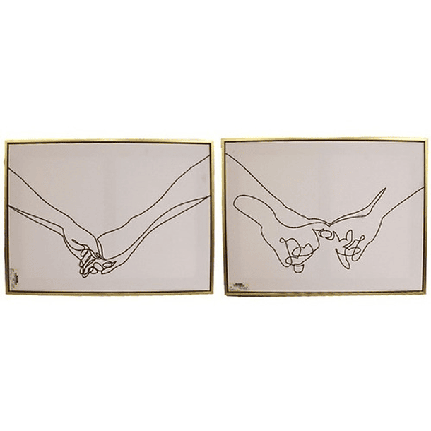 Cuadro De Manos Tomadas Con Borde Blanco 45 X 60 X 3 Cm 