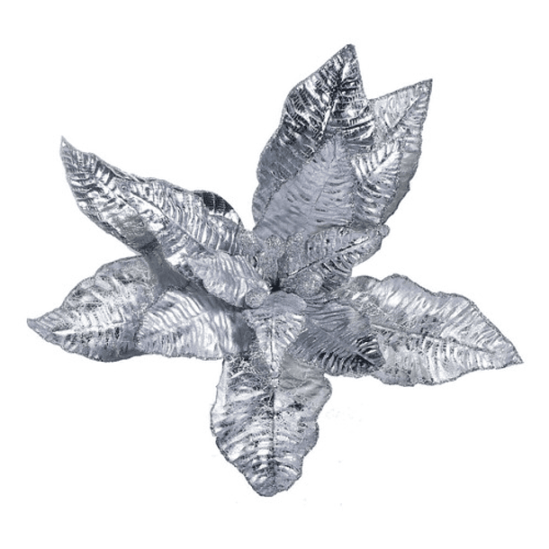 Flor Navideña Artificial Gris 