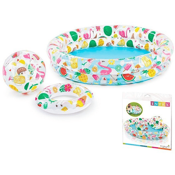 Piscina Inflable Set De 3 Piezas 1.22 X 25 Cm 