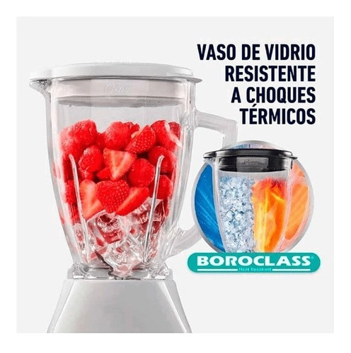 Licuadora 2 velocidades vaso vidrio rojo Oster –