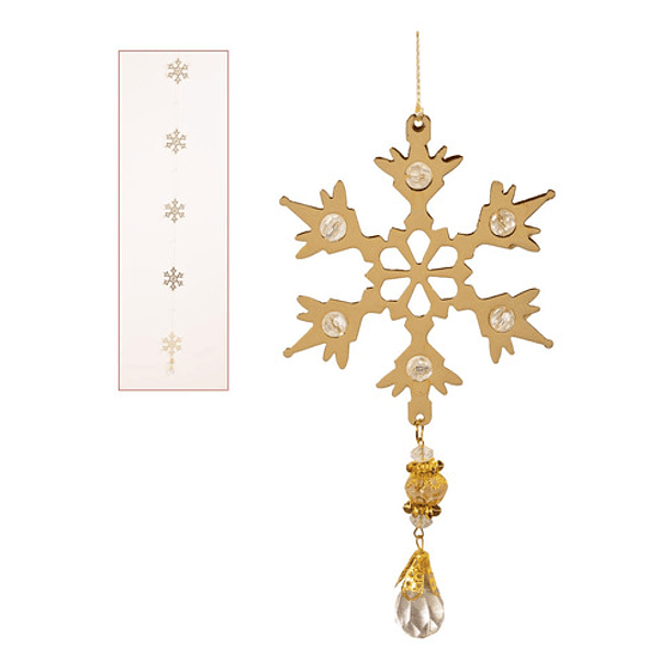 Adorno Navideño Colgante Nieve Larga Dorado 