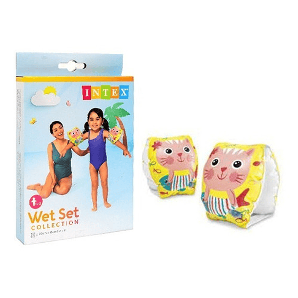 Flotador Inflable Para Brazo De 8 X 6 PuLG De Gatito Rosado 