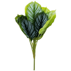 Planta Artificial De 40 Cm Hoja Verde Y Blanco
