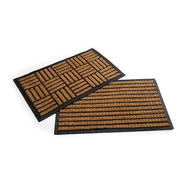 Alfombra Coco Panamá 45 X 75 Cuadros Rayas 