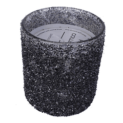 Vela Con Vaso Negro De 8.8 X 10 Cm