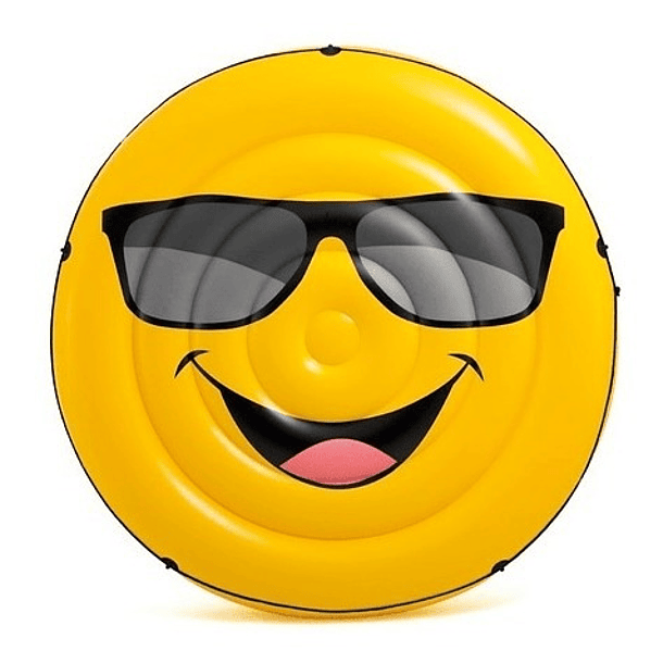 Flotador Inflable Tipo Isla Emoji Cara Feliz 2