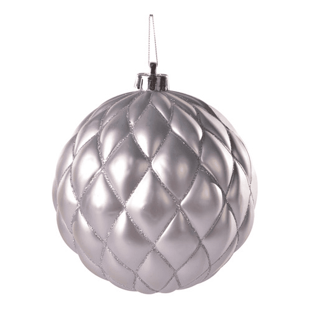 Bola Navideña Plateada De Malla De 15 Cm 