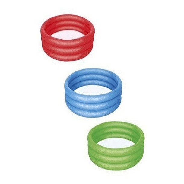 Piscina Inflable Redonda Roja/azul/verde 3 Anillos 122cm X 2 2