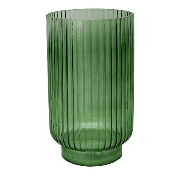 Florero De Vidrio Verde 25 Cm Decore 