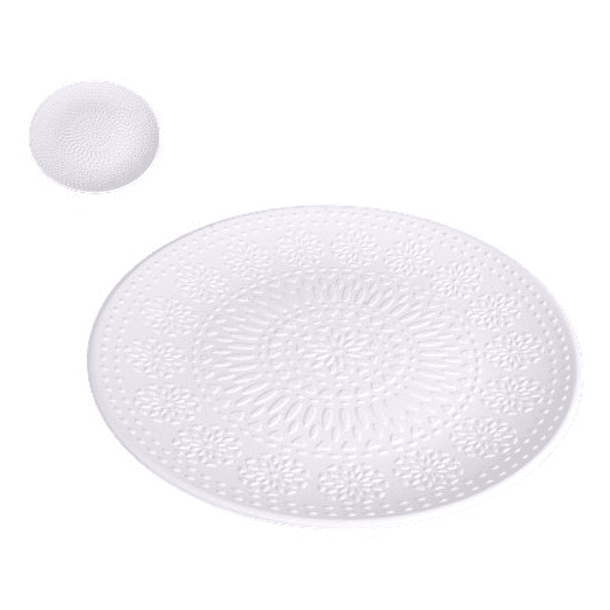 Bandeja Redonda Acrílica Blanca De 40 X 3.5 Cm 