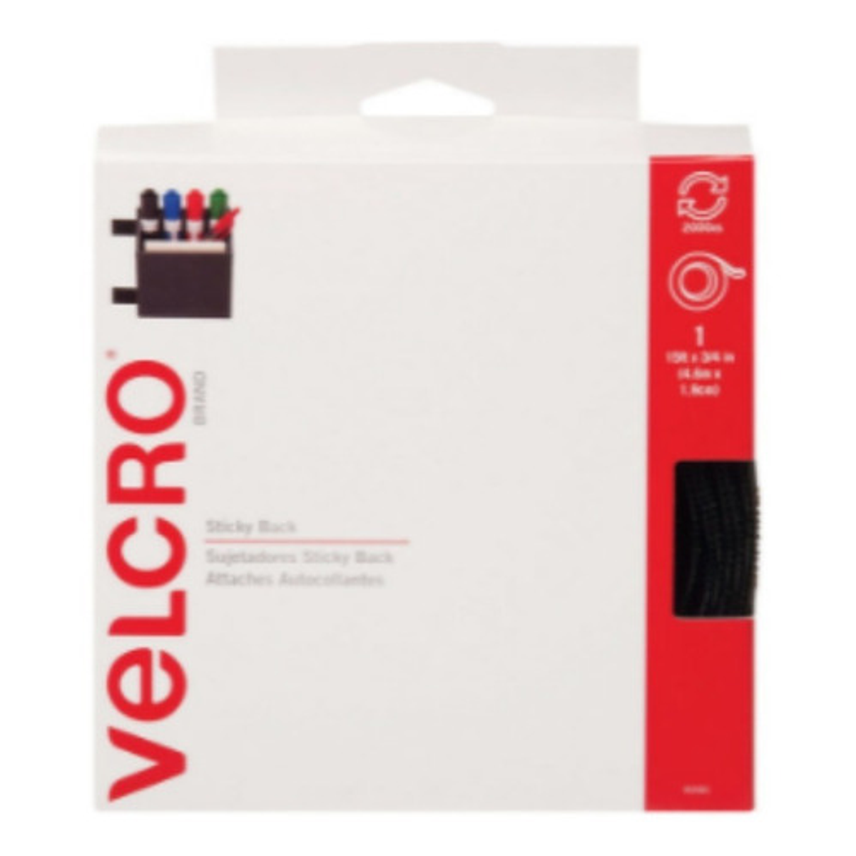 Cinta velcro 91050 91.4x2.5cm negro