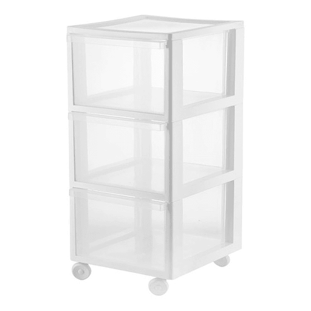 Cajonera 3 Niveles Blanca Con Rueda 