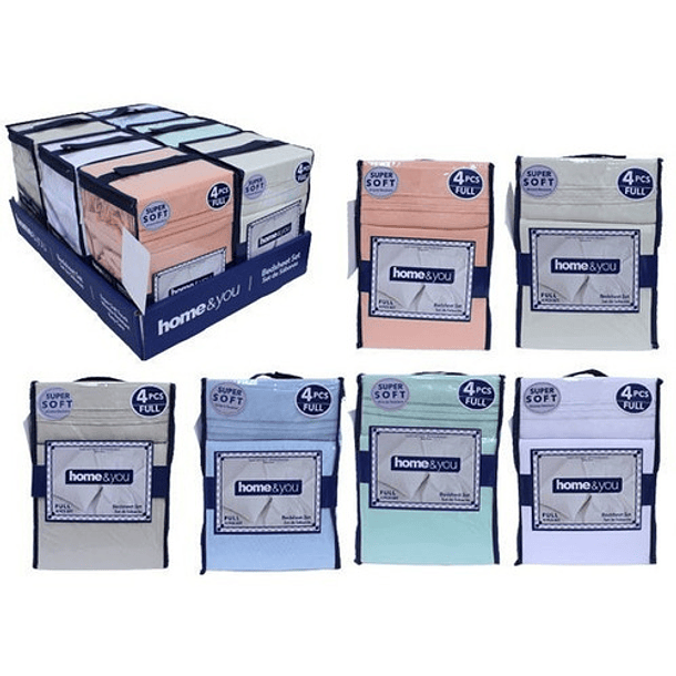 Set De Sabanas Full 4 Piezas 
