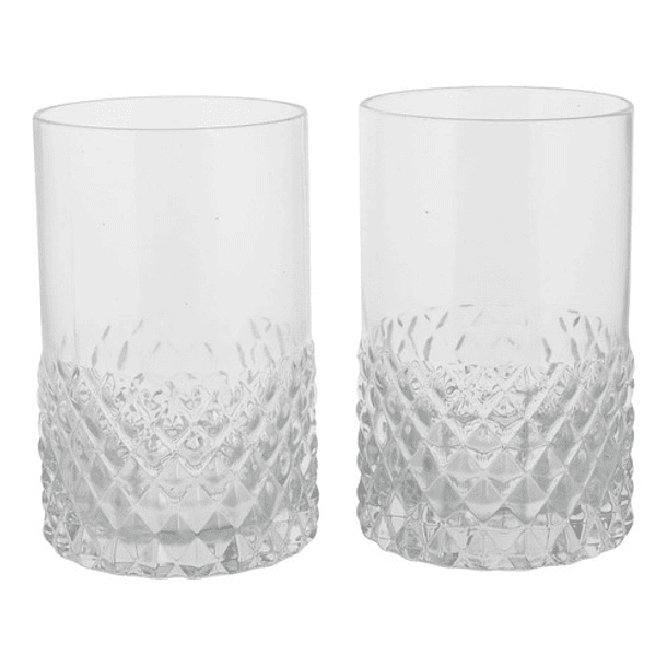 Juego De 2 Vasos De Vidrio 