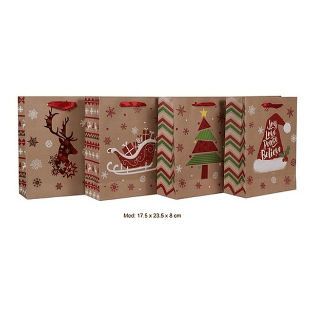 Bolsa De Regalo Navidad De 17.5 X 23.5 X 8 Cm 