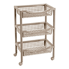 Canasta Móvil Rectangular De 3 Niveles Taupe 1