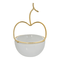 Pote Decorativo Manzana Blanca De 10.5 X 17.5 Cm