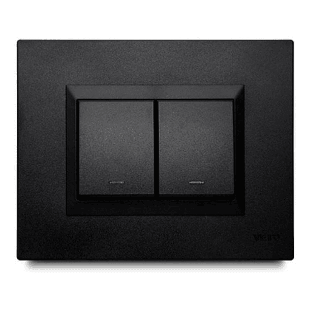 Interruptor Mixto + Conmutador Plura Negro 