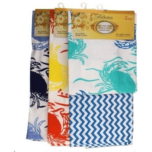 Toallas Para Cocina Diseño De Cangrejos Por 2 Und 