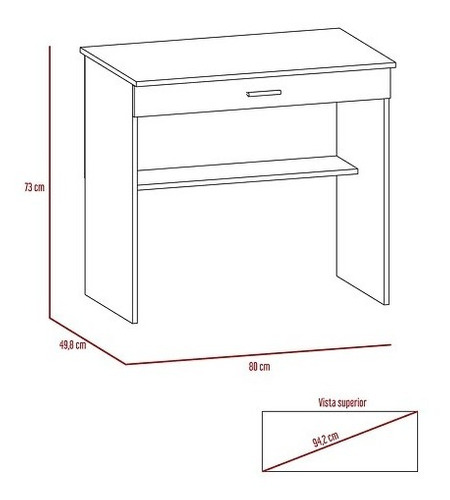 Escritorio Seattle Blanco 80 cm con Organizador