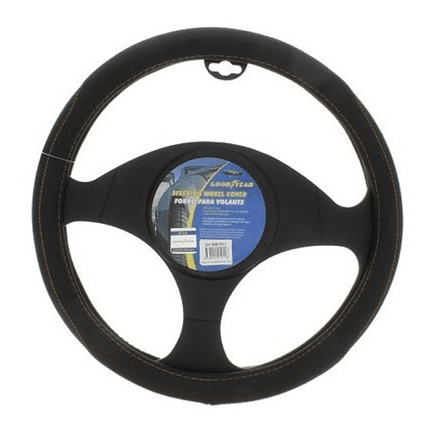 Forro Para Timón De Auto Negro Líneas Amarillas 