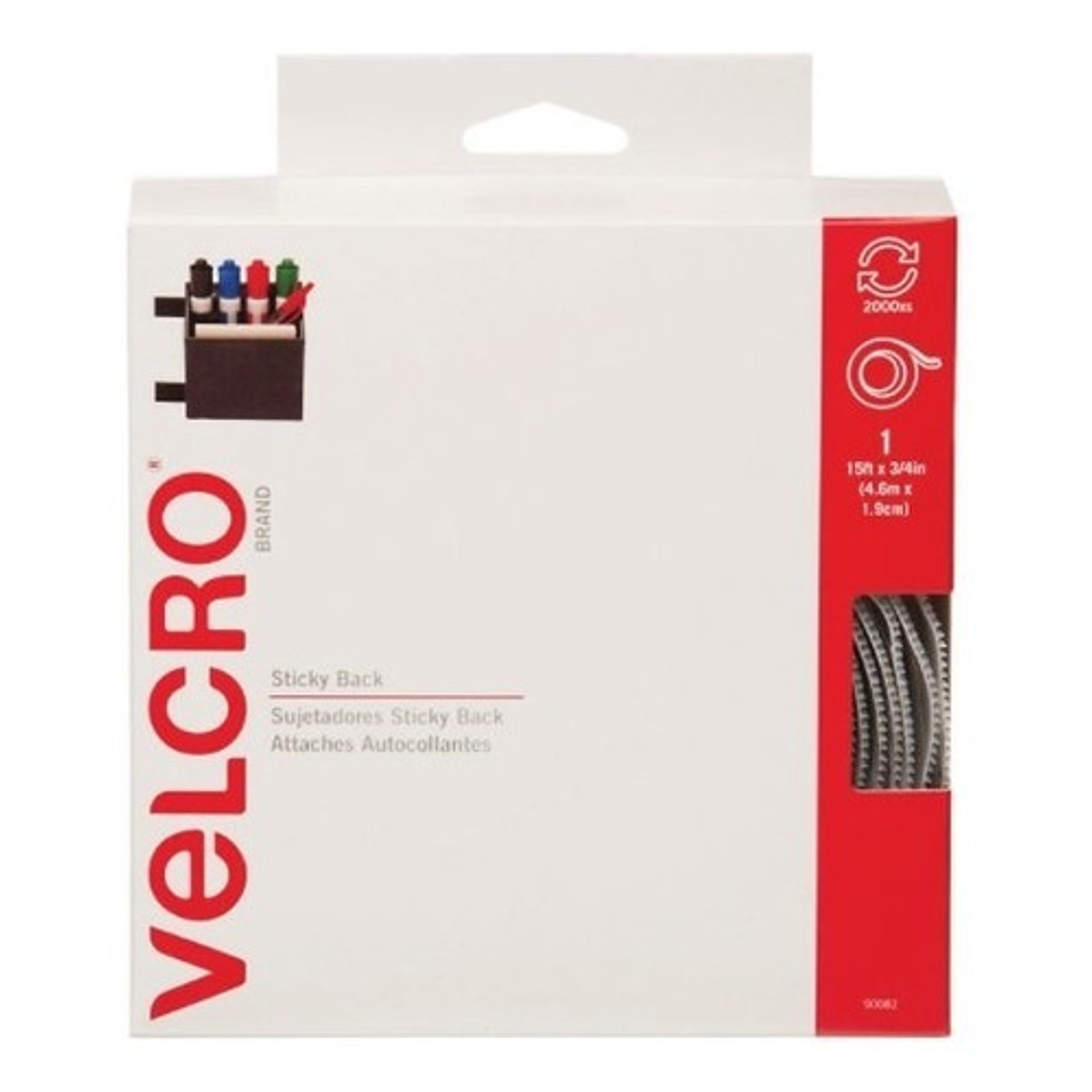 VELCRO Brand Puntos con adhesivo  Paquete de 250 unidades, blanco,  círculos pequeños de 1/2 pulgada, puntos redondos adhesivos para un montaje  seguro en la oficina, la escuela o el hogar (VEL-30867-AMS)